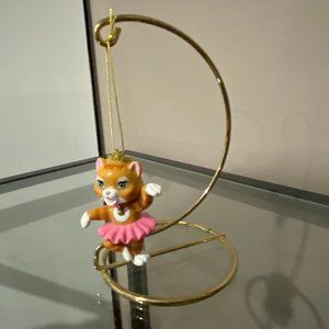 Vintage Christmas Cat Mattel Ornament